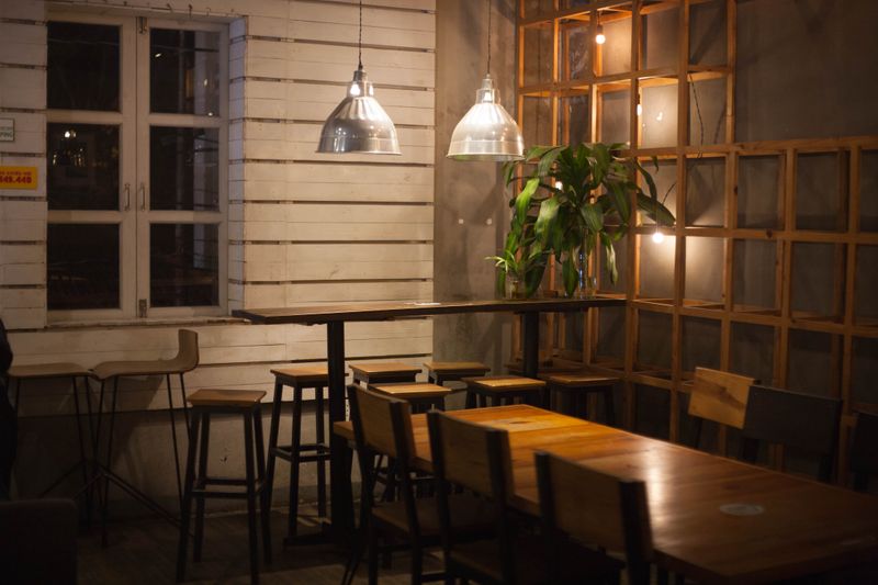 cozy restaurant dining at Round table pizza Sacramento